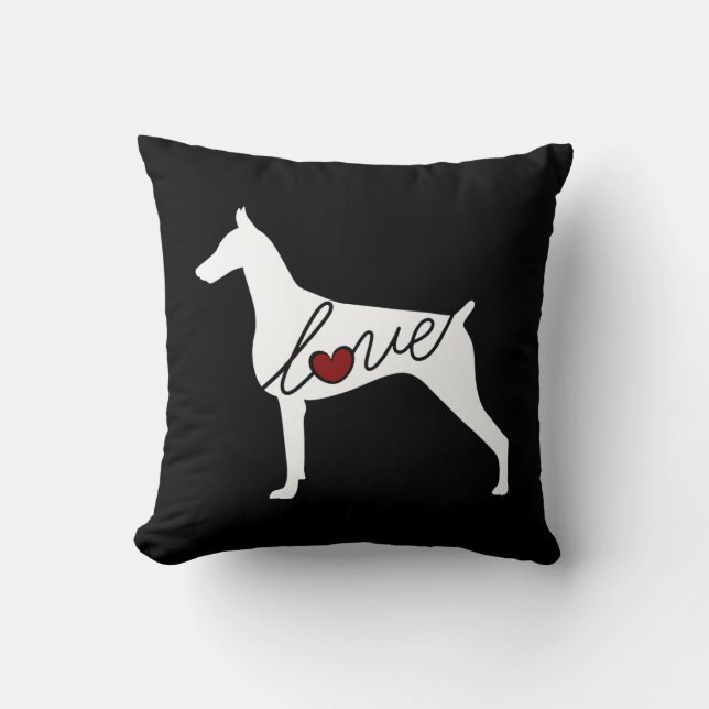 Doberman Pinscher Throw Pillow (Front)