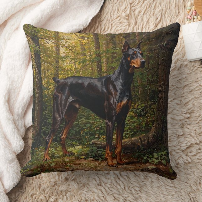 Doberman Pinscher Throw Pillow (Blanket)