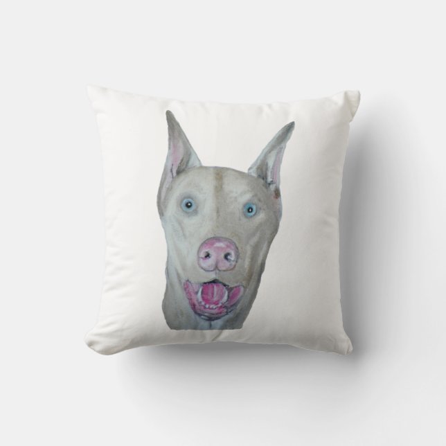 Doberman Pinscher Throw Pillow (Front)
