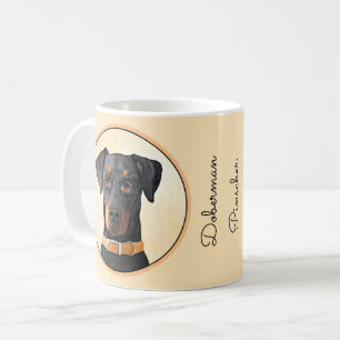 Doberman Pinscher Uncropped Painting Original Art Coffee Mug