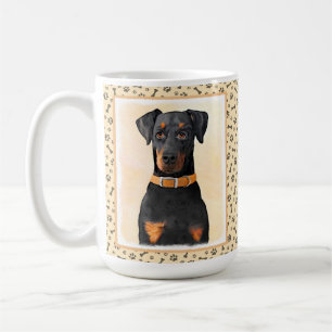 Doberman Pinscher Uncropped Painting Original Art Coffee Mug