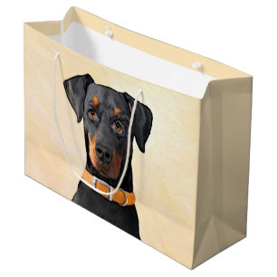 Doberman Pinscher Uncropped Painting Original Art Large Gift Bag