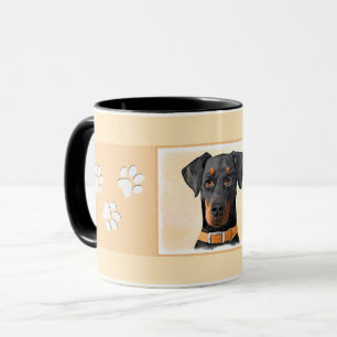 Doberman Pinscher Uncropped Painting Original Art Mug