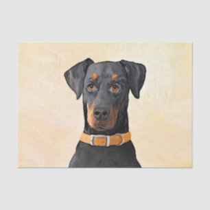 Doberman Pinscher Uncropped Painting Original Art Tissue Paper