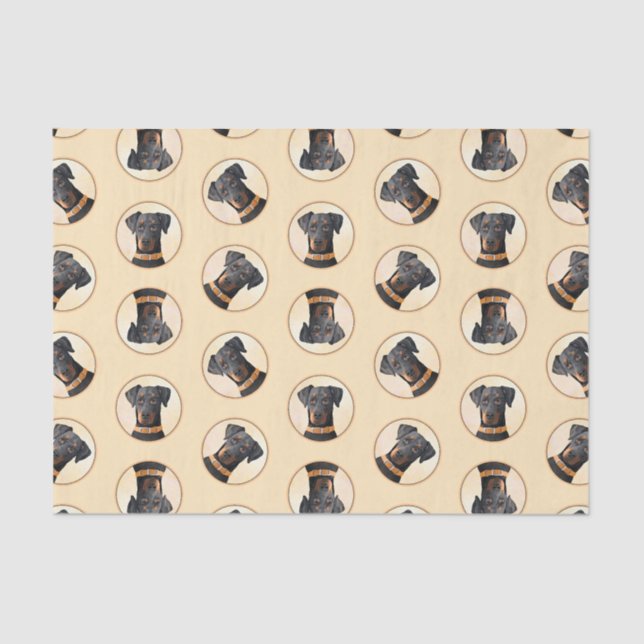 Doberman Pinscher Uncropped Painting Original Art Tissue Paper (Front)
