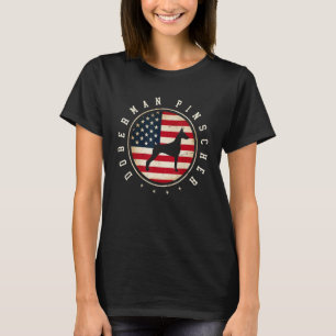 Doberman Pinscher USA Flag 4th July Dog Mom Dad T-Shirt