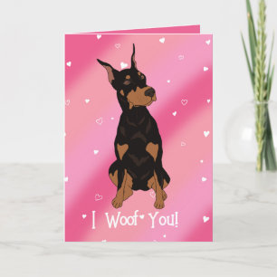 Doberman Pinscher Valentines Day Thank You Card
