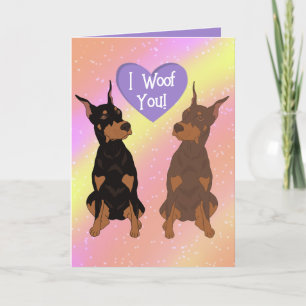 Doberman Pinscher Valentines Day Thank You Card