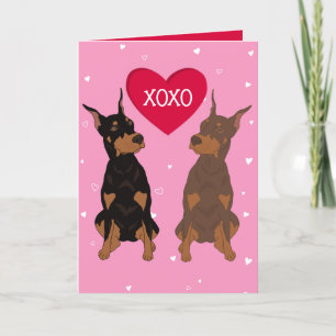 Doberman Pinscher Valentines Day  Thank You Card