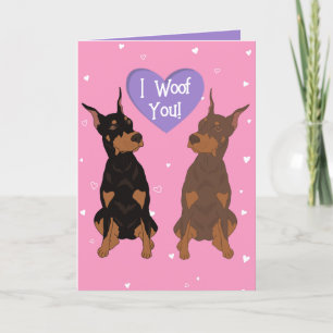 Doberman Pinscher Valentines Day Thank You Card