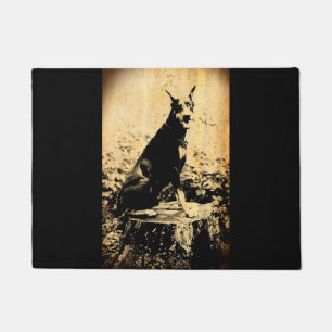 Doberman Pinscher Vintage Old Photo Doormat