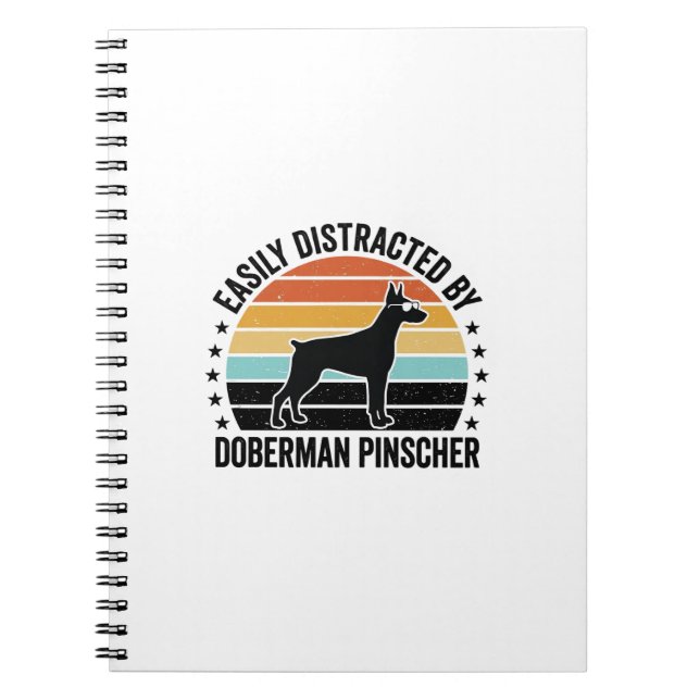 Doberman Pinscher Vintage Sunset Graphic Tee Desig Notebook (Front)