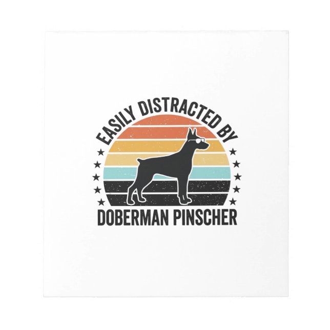 Doberman Pinscher Vintage Sunset Graphic Tee Desig Notepad (Front)
