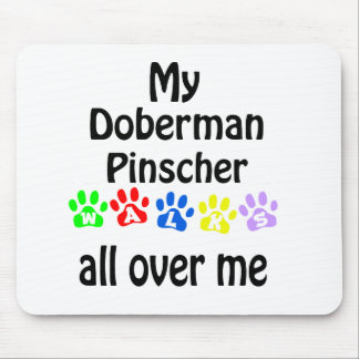 Doberman Pinscher Walks Design Mouse Pad