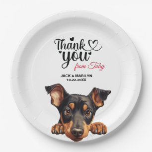 Doberman Pinscher Wedding Thank You Paper Plate
