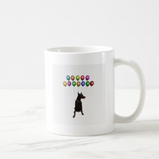 Doberman Pinscher wishing Happy New Year 2016 Coffee Mug (Right)