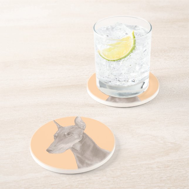 Doberman Portrait Coaster (Side)
