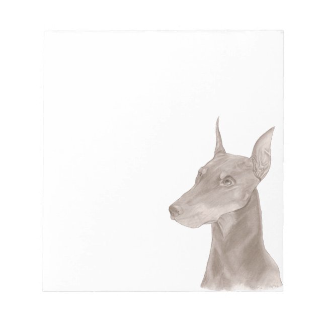 Doberman Portrait Notepad (Front)