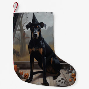 Doberman Pumpkins Halloween Scary Small Christmas Stocking