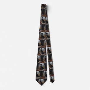 Doberman Pumpkins Halloween Scary Tie