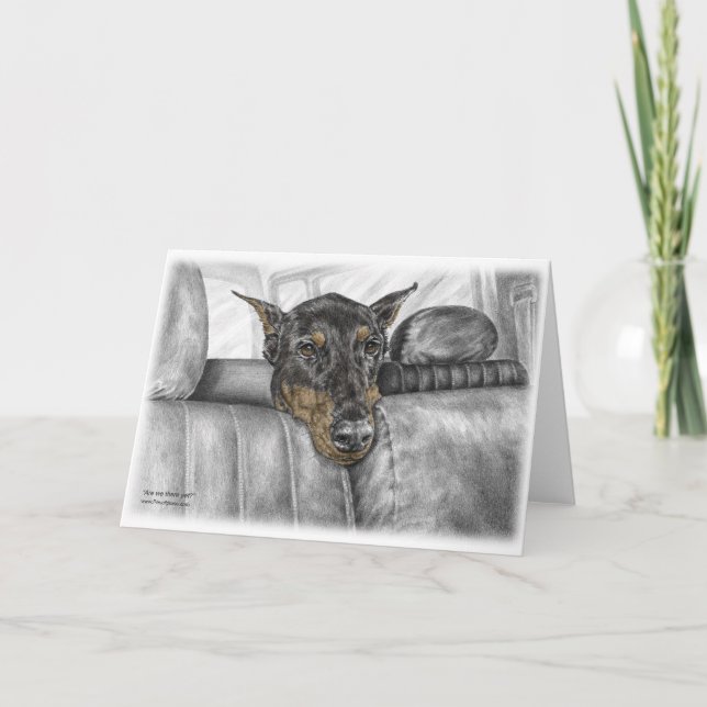 Doberman Riding in Car Card (Front)