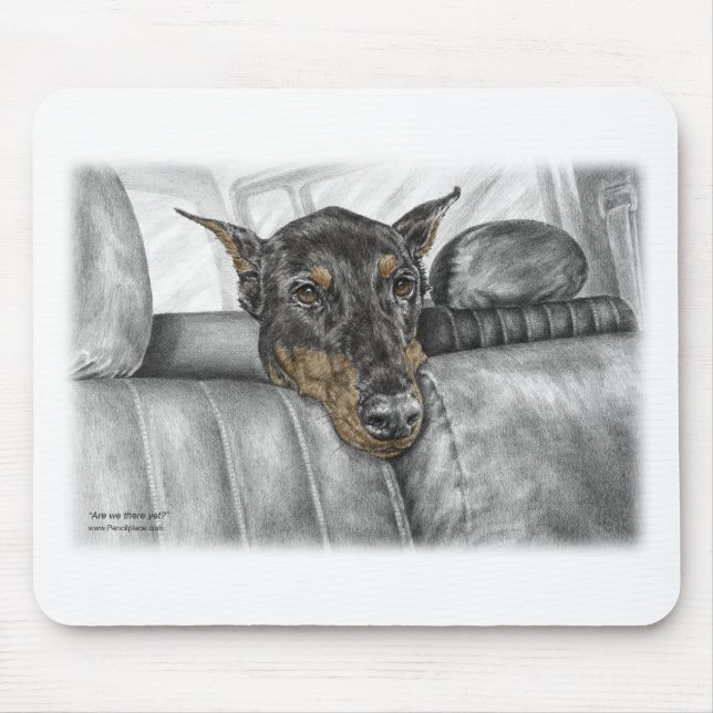 Doberman Riding in Car Mouse Pad (Front)