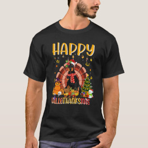 Doberman Santa Hat Turkey Pumkin Hallothanksmas Co T-Shirt
