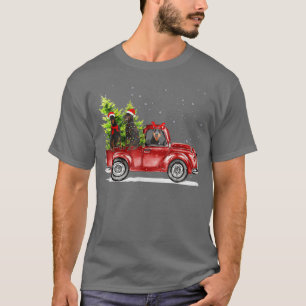 Doberman Santa Reindeer Red Truck Snow Christmas P T-Shirt