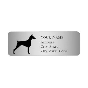 Doberman Silhouette Return Address