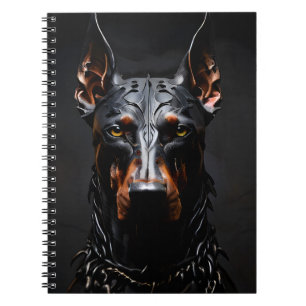 Doberman Steel Vibe Silhouette Vertical Notebook
