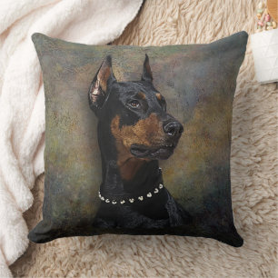 Doberman throw pillow