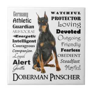 Doberman Traits Ceramic Tile