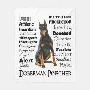 Doberman Traits Fleece Blanket