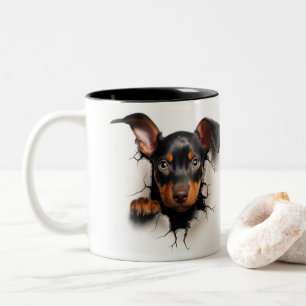 Doberman Two-Tone coffee mug