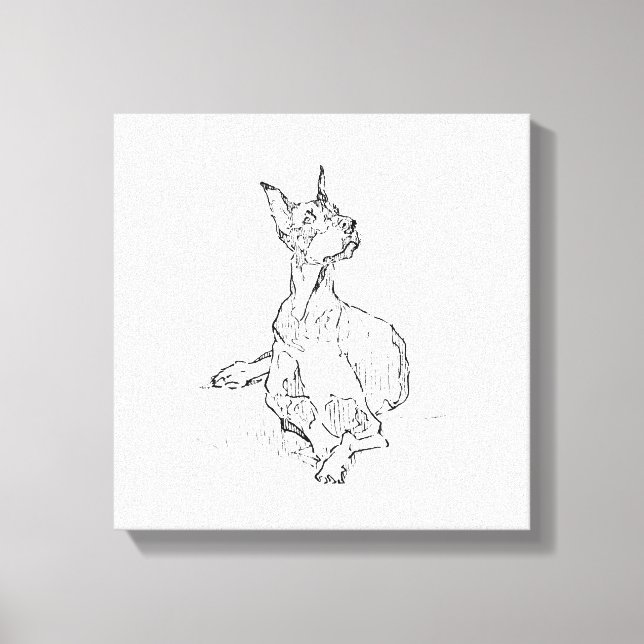 Doberman Wall Art – Minimalist Dog Line Drawing (Front)