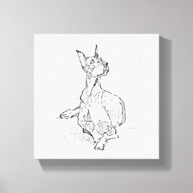 Doberman Wall Art – Minimalist Dog Line Drawing (Front)