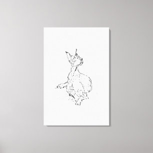 Doberman Wall Art – Minimalist Dog Line Drawing