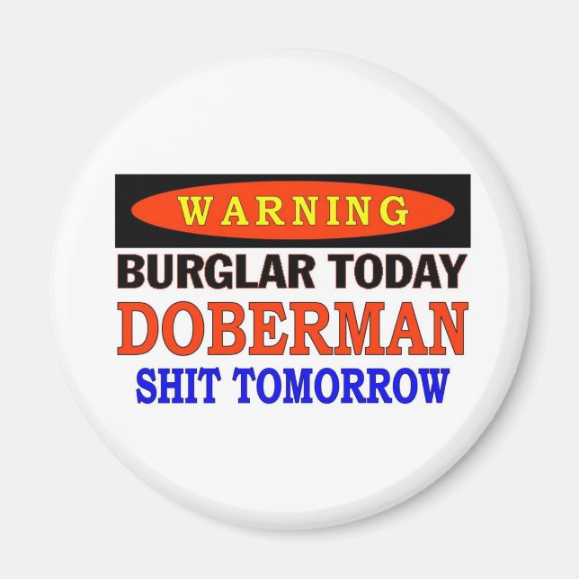 DOBERMAN WARNING MAGNET (Front)