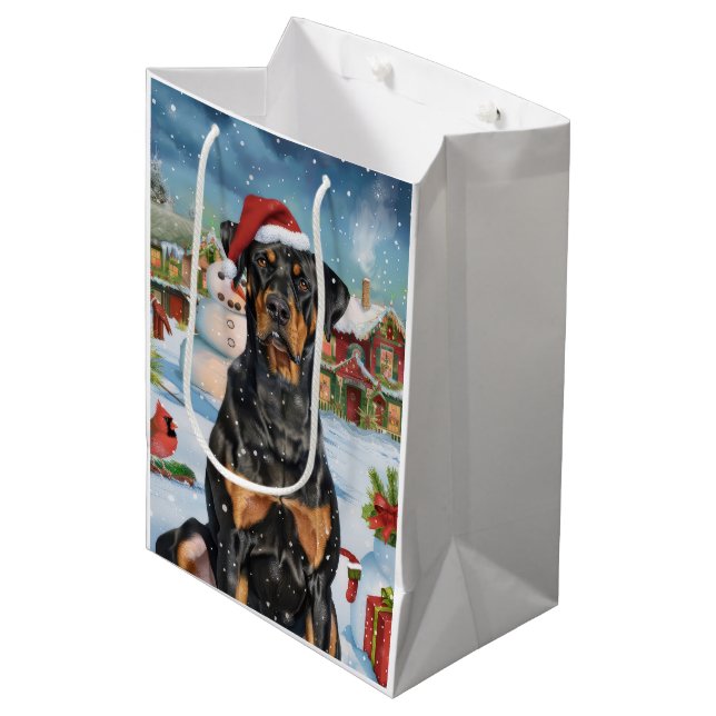 Doberman Winter Wonderland Christmas Joy  Medium Gift Bag (Front Angled)