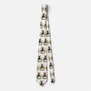 Doberman with Easter Eggs Tie