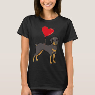 Doberman With Heart Balloon Valentines Day Love Bo T-Shirt