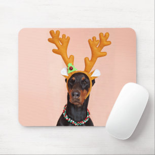 Doberman with Horns of a Deer Mouse Pad
