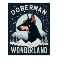 Doberman Wonderland - Snowy Dog Lover Themed