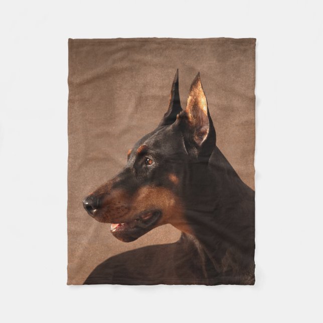 Dobermann - Doberman Pinscher Fleece Blanket (Front)