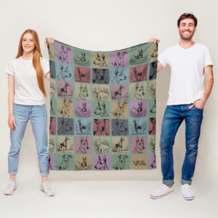 Dobermann Dog Blanket Gift Retro Dog Lover Throw