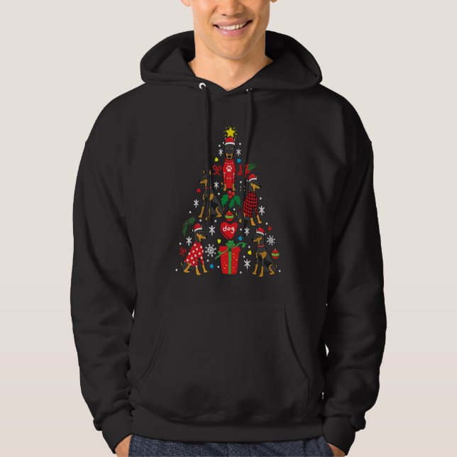 Dobermann K9 Unit Christmas  Dog Hoodie (Front)