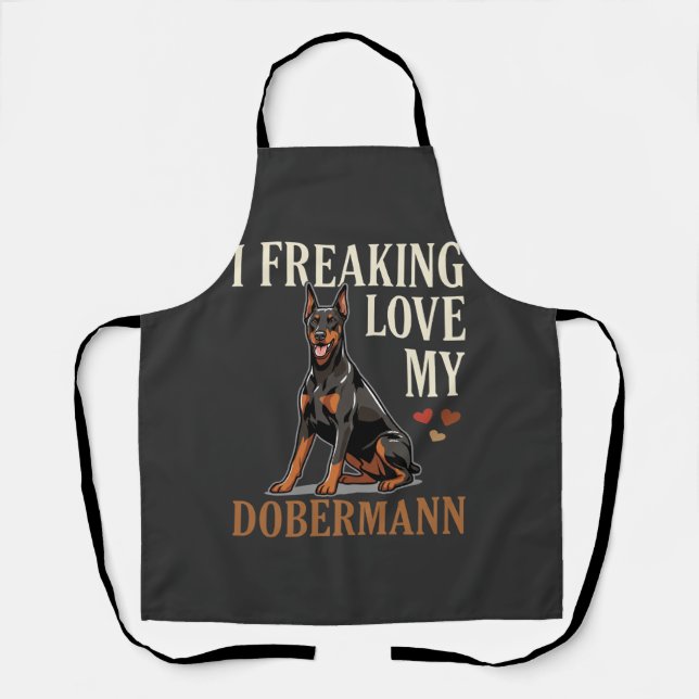 Dobermann Love Dog Lover Apron (Front)