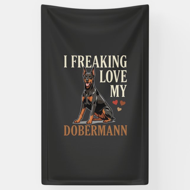 Dobermann Love Dog Lover Banner (Vertical)