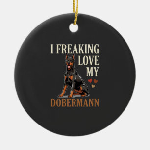 Dobermann Love Dog Lover Ceramic Ornament