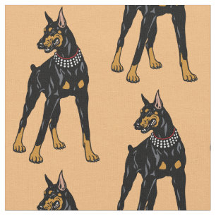 Dobermann or Doberman Pinscher dog Fabric